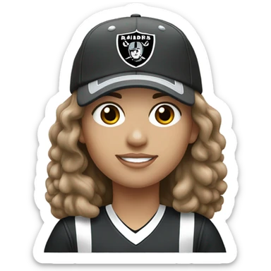 Raiders fan white female with brown hair  sticker