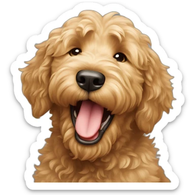 Goldendoodle yawning sticker