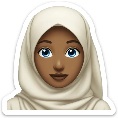 Blue eyed Hijabi girl surrounded by tropical plants sticker