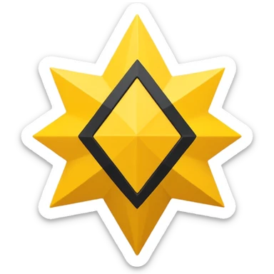 Black star on yellow circle background  sticker