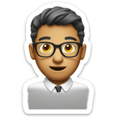 Nerd face with White up pointing index sticker