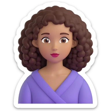 pretty black girl with curly hair sticker