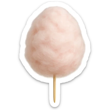 Fluffy cotton candy isolated on a white background, realistic food photography style, emphasizing softness and lightness of the cotton candy. sticker