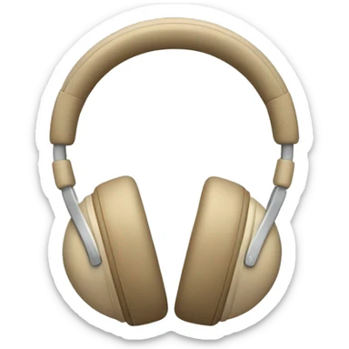 beige headphones Apple  sticker
