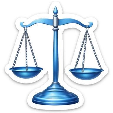 blue scales of justice sticker