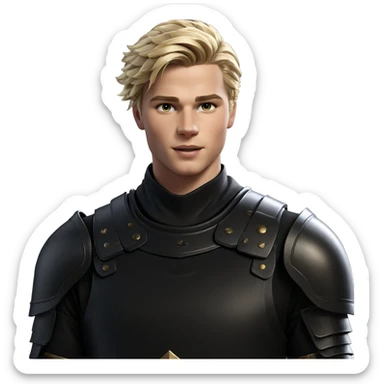 blonde boy in armor sticker