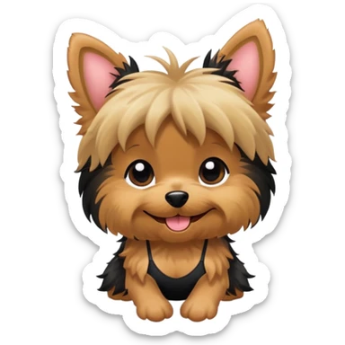 Yorkie wearing a swimsuit sticker