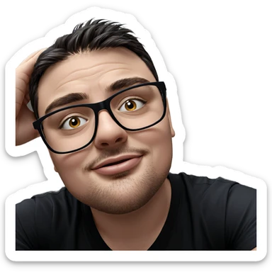 male portrait in black shirt sticker