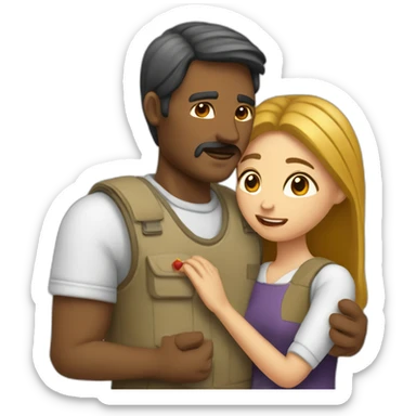 Une femme faisant un câlin à un homme sticker