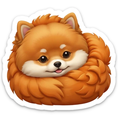 A Pomeranian  dog is sleeping sticker