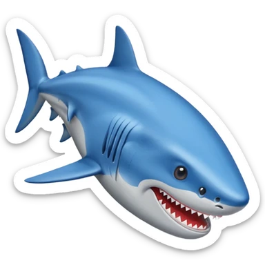 tiburón con zapatillas azules sticker