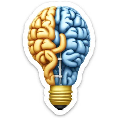 the human brain shaped idea lightbulb sticker