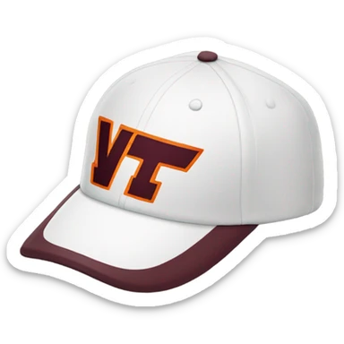 single virginia tech VT baseball cap sticker