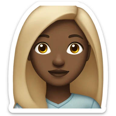 Light skinned black girl with straight hair and brown eyes sticker