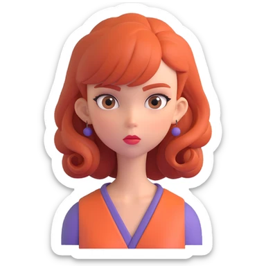 mean girl emoji, rolling her eyes, stylish hair, attitude sticker