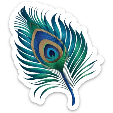 Peacock feather emojis sticker