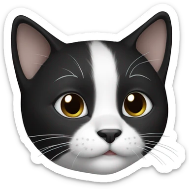 Black and white kitty sticker