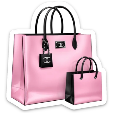 victoria secret shopping bag, chanel shopping bag sticker