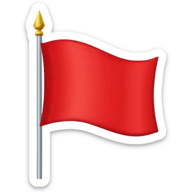 “Plain red waving castle-style flag emoji, flat clean lines, no symbols, no markings.” sticker