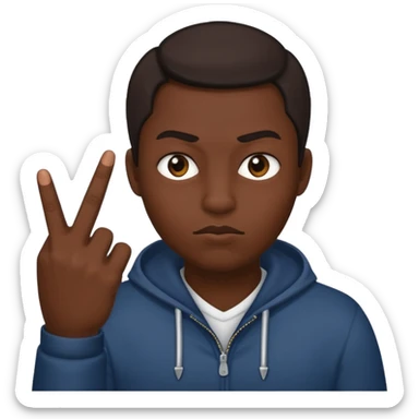 Middle finger mean mugging sticker