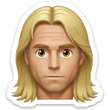 Shawn Michaels with hazel eyes, long blonde hair sticker
