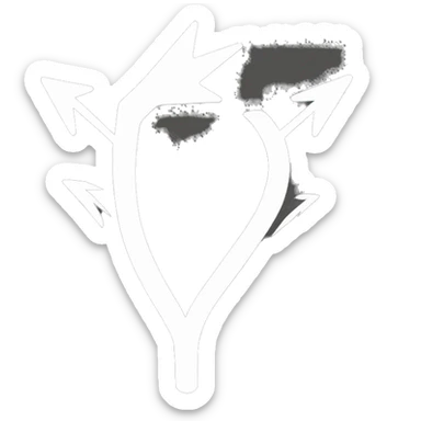 i need an arrow with one head and three bent backs. black background and white arroe sticker