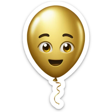 Gold-balloon-shaped-like-0 sticker
