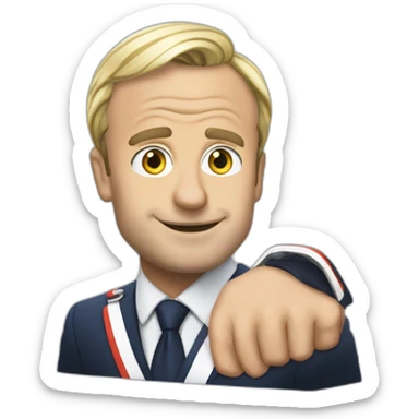 Macron qui embrasse marine le Pen sticker