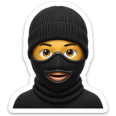 Ski mask black sticker
