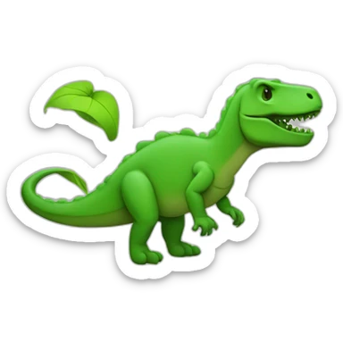 a monochrome trex with a green git branch symbol sticker