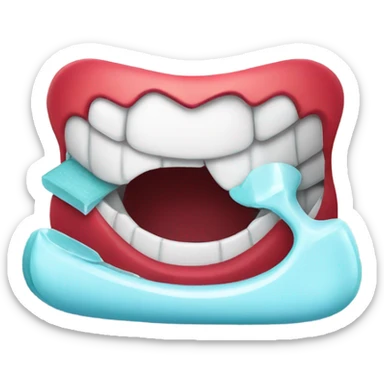Toothpaste in mouth sticker
