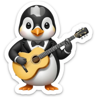 guitar hero penguin sticker