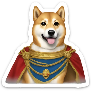 Doge roi avec fond drapeau sticker