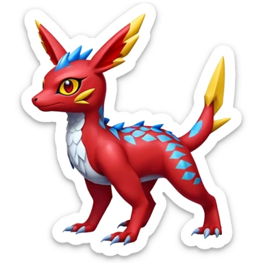  Cute Guilmon-Latias-Koraidon-Umbreon-Fakémon-hybrid-creature (full body)  sticker