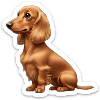 Mini light brown dachshund spotted long hair sticker