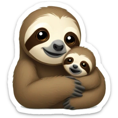 Sloth wirh baby sticker