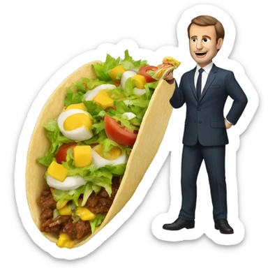 Macron qui mange un tacos sticker