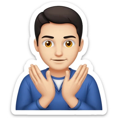 evil man rubbing hands with a smirk sticker