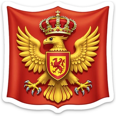 Bandera de españa actual con un águila marrón en el escudo sticker