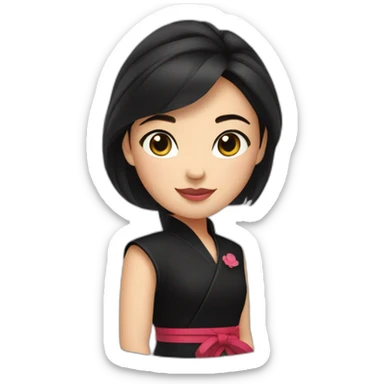 Mulan in black dress sticker