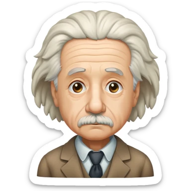 Albert Einstein with a sad expression sticker