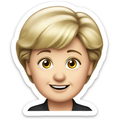 Angela Merkel waving sticker
