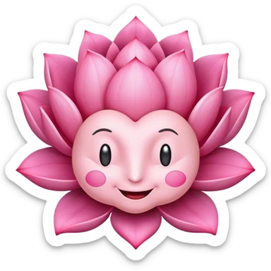 brain with happy face and lotus flower, representing mental harmony sticker
