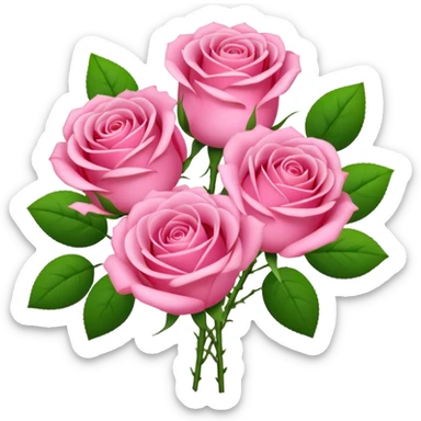 Valentines Day all pink flowers sticker