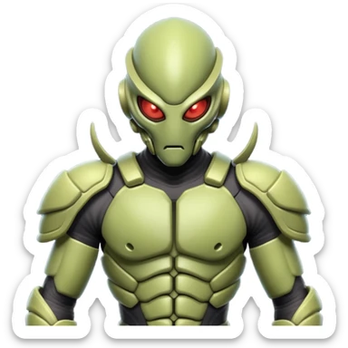 insectoid alien MMA fighter portrait, head and shoulders only, armored exoskeleton skin, sharp eyes, combat gloves, aggressive stance, 3D cartoon, mobile game icon style, clean background, no text, no watermark
 sticker
