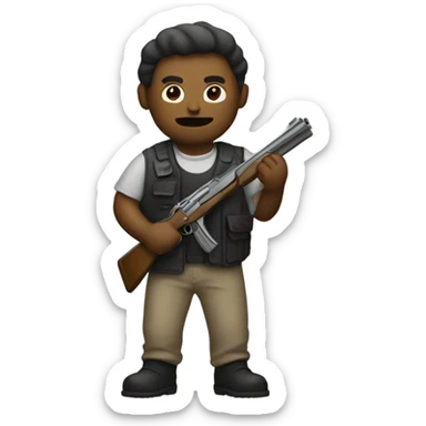 guy with a gun sticker
