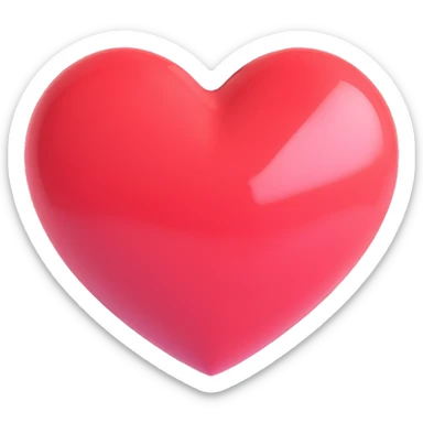 puffy heart, deep purple, glossy finish, playful look sticker