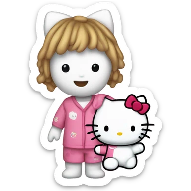 hello kitty with pj sticker