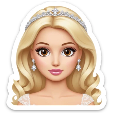 blonde makeup artist barbie, bridal, brown eyes sticker
