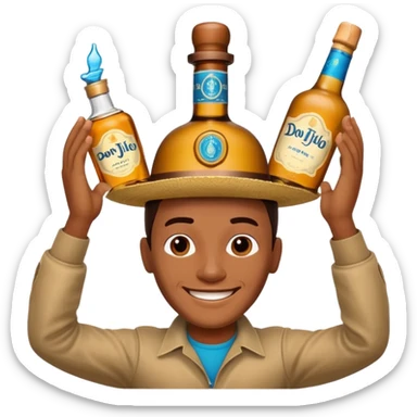 Person with Don Julio on top of head  sticker